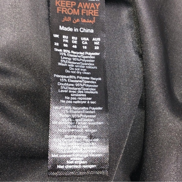 NWT Pretty Little Thing Black Basic Low Scoop One Piece Swimsuit Size 18 - Picture 6 of 11